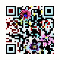 Código QR generado con el prompt "colorful flowers"
