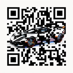Código QR generado con el prompt "super car, sports car"
