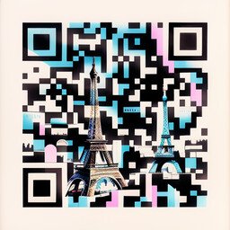 Código QR generado con el prompt "paris, love city, pastel style"