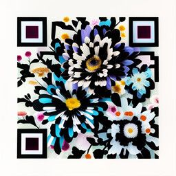 QR code generated with the prompt "beautiful flowers"