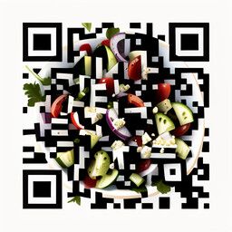 QR code generated with the prompt "delicious greek salad bowl"