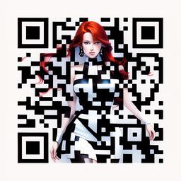 QR code generated with the prompt "stunning redhead woman"