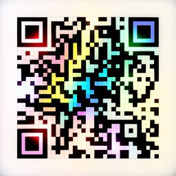 QR code generated with the prompt "rainbow made of neons"