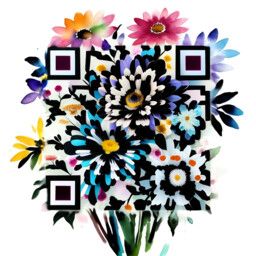 QR code generated with the prompt "beautiful flowers"