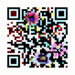 Código QR generado con el prompt "colorful flowers"