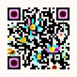 Código QR generado con el prompt "colorful flowers"