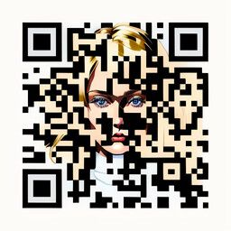 Código QR generado con el prompt "woman, nordic, blonde"