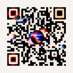 Código QR generado con el prompt "planets, universe, nebulae"