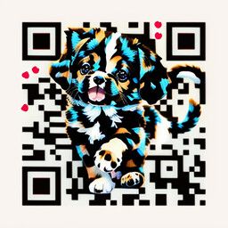 Código QR generado con el prompt "cute puppy cat"