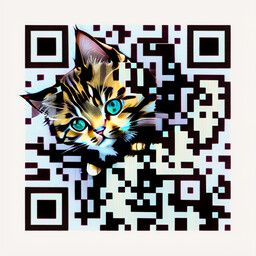 Código QR generado con el prompt "cute cat"