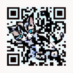 Código QR generado con el prompt "cute cat"