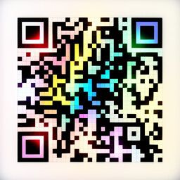 Código QR generado con el prompt "rainbow made of neons"