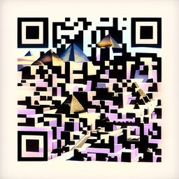 Código QR generado con el prompt "egypt pyramids, pastel colors"